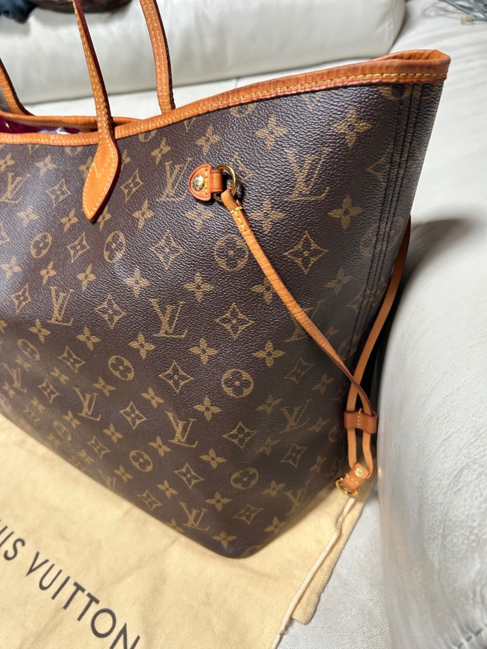 XXL Louis Vuitton NEVERFULL GM rare Pivione🩷 - Picture 12 of 14